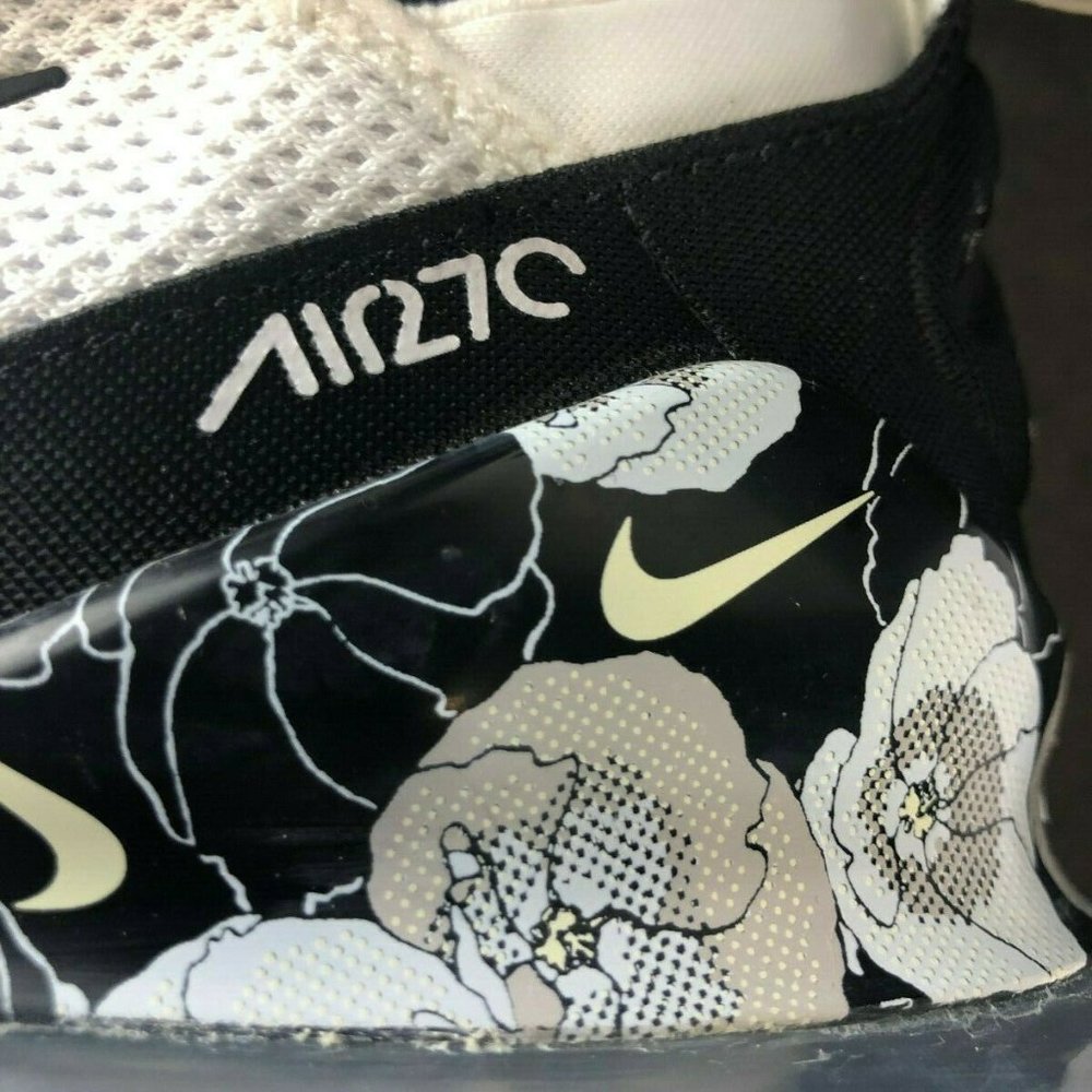 Nike Women Air Max 270 White Black Floral Print Running Shoes AR0499-100 RARE - Picture 4 of 12